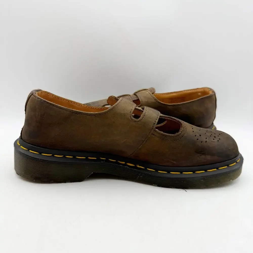 Dr. Martens Womens 8065 Mary Jane Shoes EU 38 US 7 Brown Leather EUC
